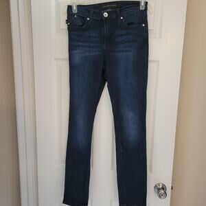 Rock and Republic Women Denim Jeans Dark Size 8 Med Berlin Studs Zippers on Back